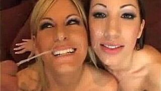 Sexy babes collecting sperm - porn video