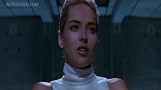 Celeb Sharon Stone flashing her pussy - porn video
