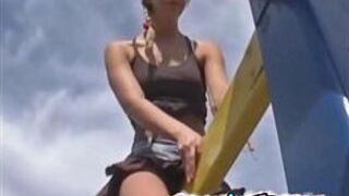 She is getting horny at the park - porn video