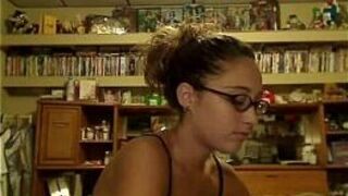 sweet teenie brown haired screws BF on web webcam - porn video