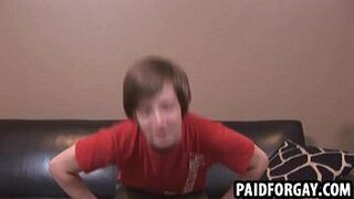 Young straight stud tugging on his cock for money - porn video