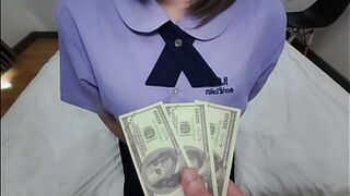 School girl lets stranger cum inside her pussy for cash - porn video