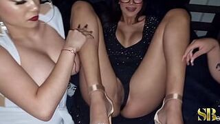 I warm up and make love to my women before their show at a table dance - porn video
